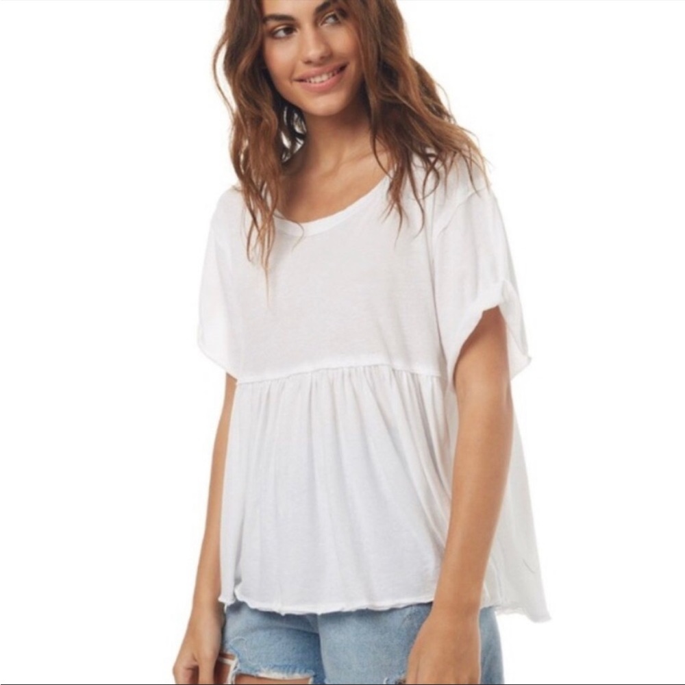 Free people white oversized shirt size S